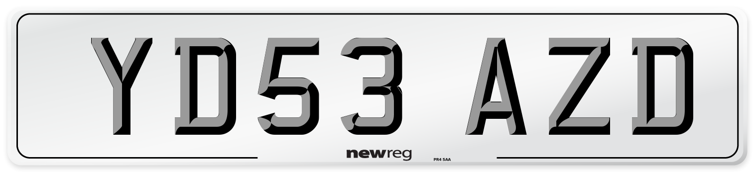 YD53 AZD Number Plate from New Reg